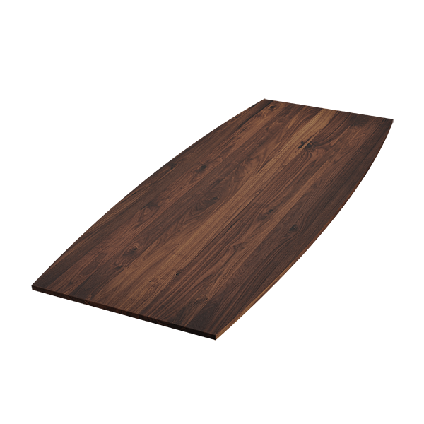 Tischplatte bootsförmig Nussbaum Ast