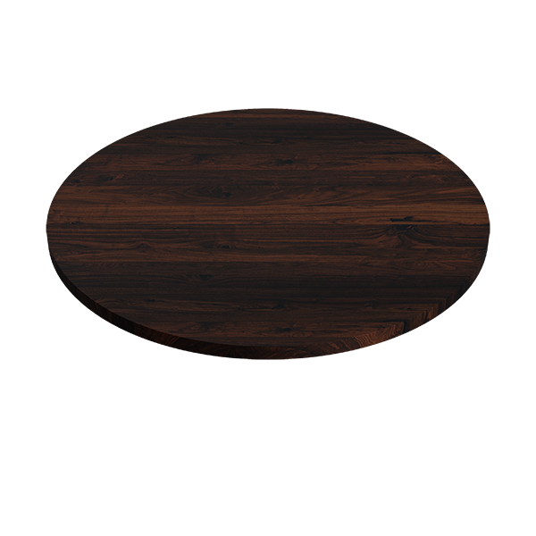 Tischplatte rund Nussbaum Ast schwarz