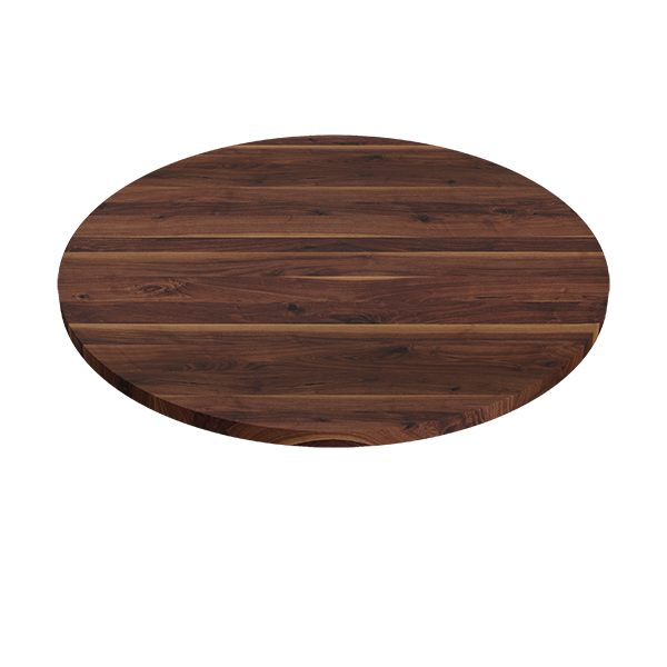 Tischplatte rund Nussbaum Ast Splint