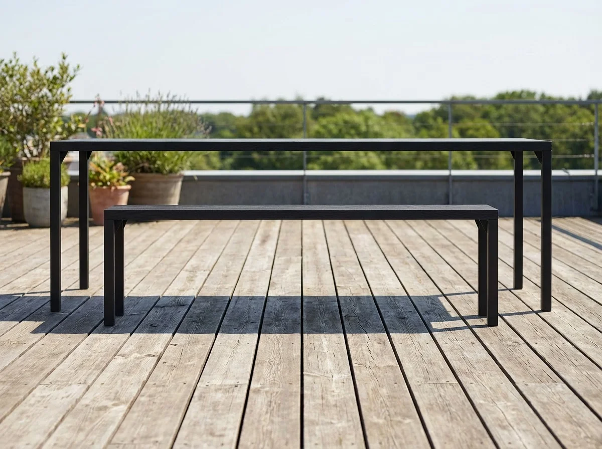 outdoortisch-lola-Set-mit-Bank-gestell-schwarz